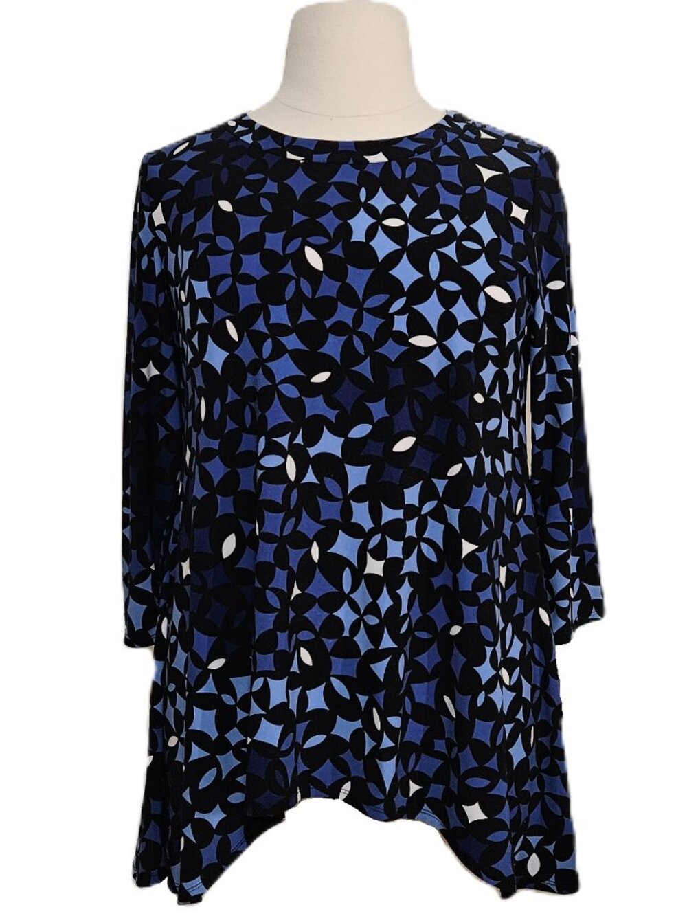 Anne Klein Geometric Print Swing Tunic Top